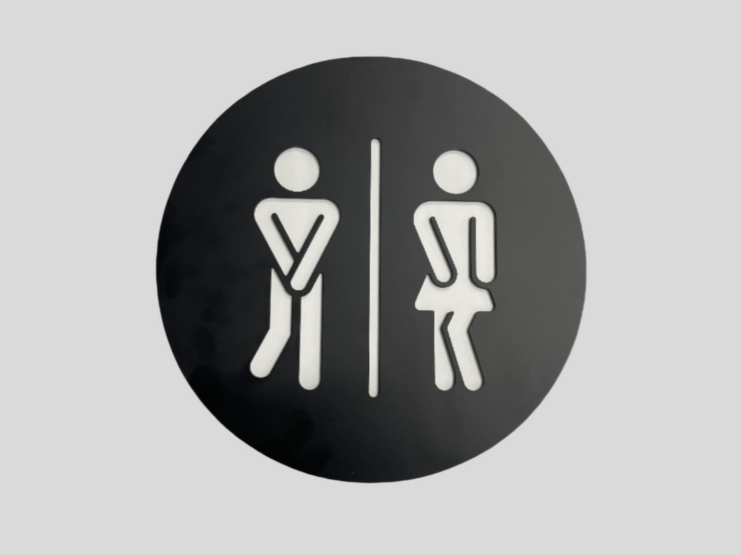 Modern Metal Toilet Door Sign, 9.84 in
