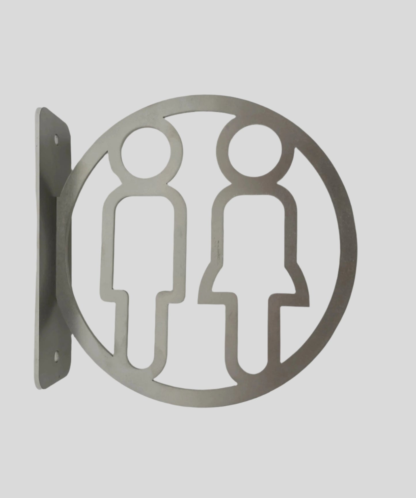 Round 3D Bathroom Metal Door Signs , 7.09 In