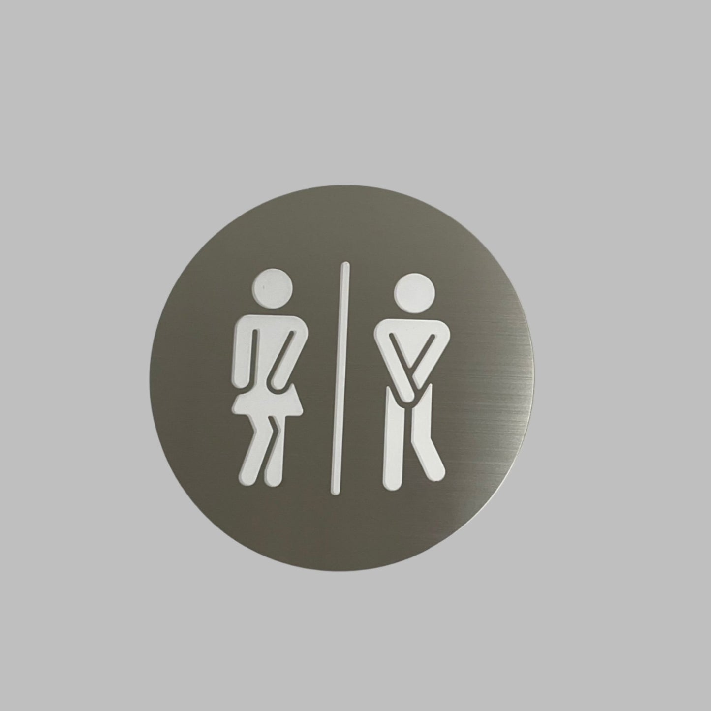 Modern Metal Toilet Door Sign, 9.84 in