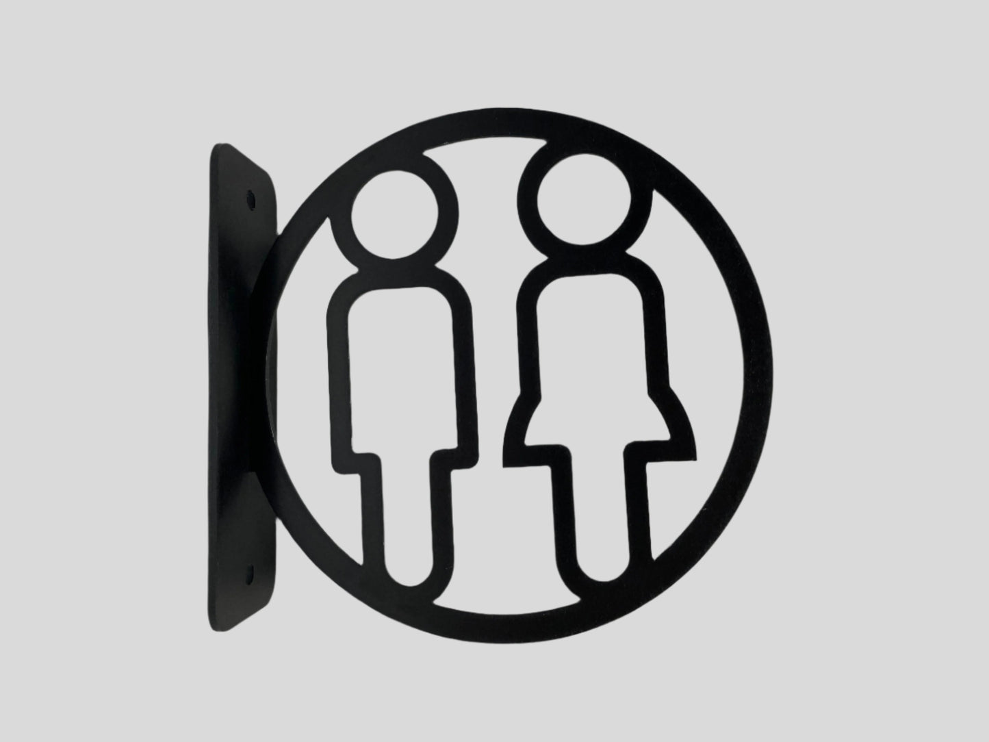 Round 3D Bathroom Metal Door Signs , 7.09 In